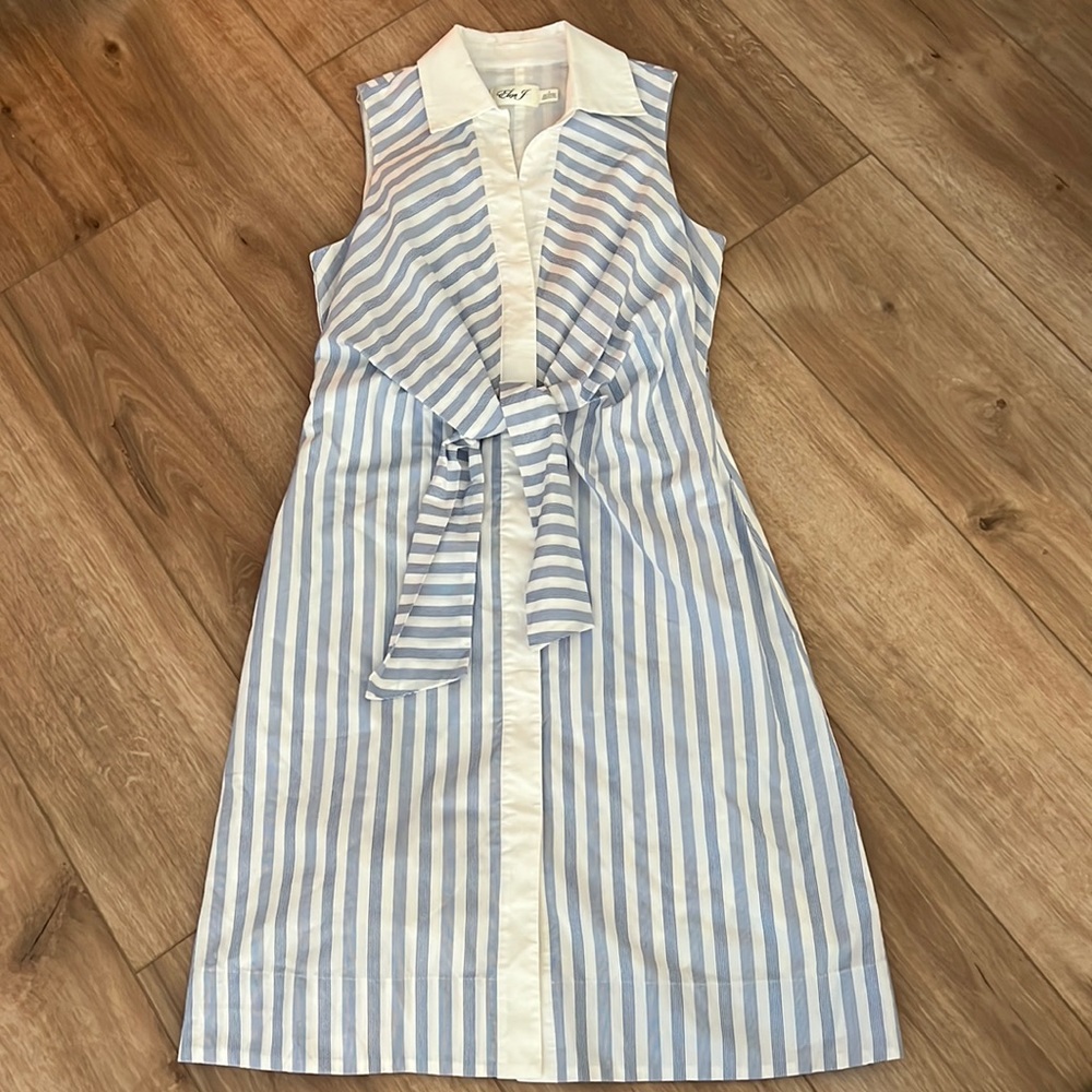 Eliza J Collared Blue and White Dress Size 4